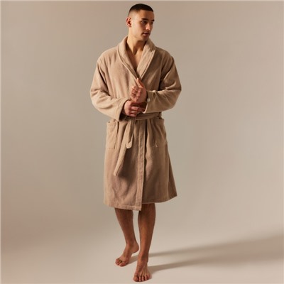 Халат махровый мужской SL HOME: Basic «Саббиа», размер S, хлопок 100%, коричневый