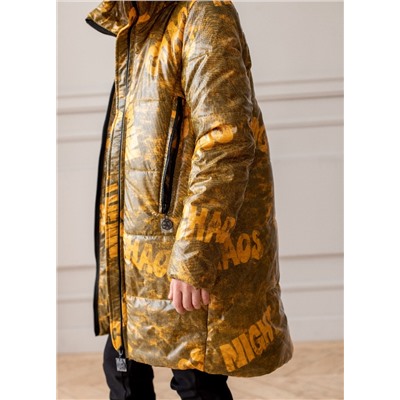 2117 Пальто на синтепоне Жёлтый/170