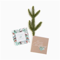 Набор новогодний подарочный «Этель. Новый год: Happy New year», 5 предметов, полотенце 30×60 см, мочалка, щётка - массажёр