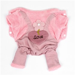 Комбинезон Love, размер XS (ДС 20 см, ОГ 30 см, ОШ 20 см), розовый