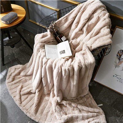 Плед кролик полоса 220/240 Blumarine бежевый 2102-04