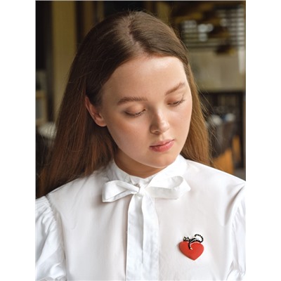 Брошь «Кот мартовский», красно-чёрная в золоте