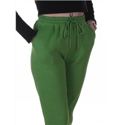 2510-K GREEN Брюки спортивные утепленные женские (85% хлопок, 10% полиэстер, 5% спандекс)