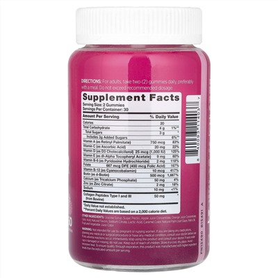 Pink, Multi For Her + Collagen Gummies, натуральное ягодное ассорти, 60 жевательных таблеток