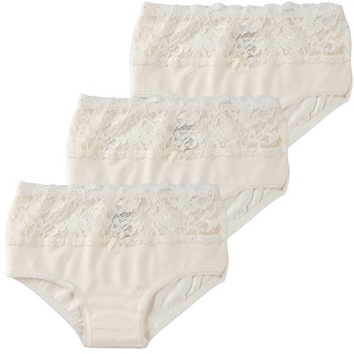 5940-08 Трусы для девочек с кружевом кремовые (BAYKAR)