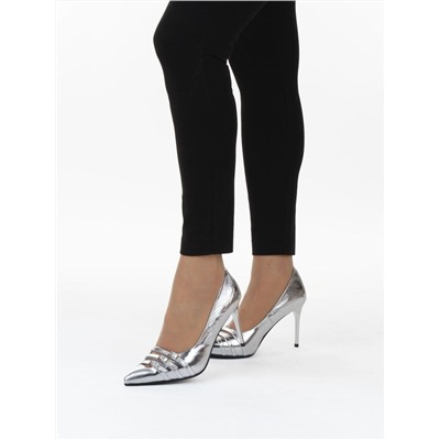 06-H57A-66C GREY/SILVER Туфли женские "Лодочки" (натуральная кожа)