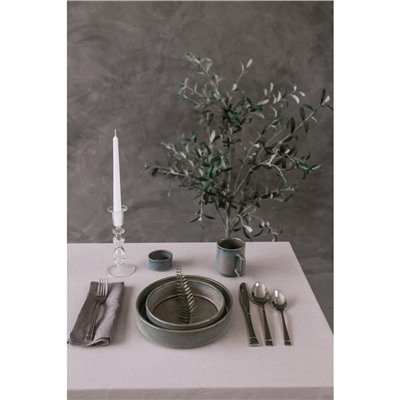 Тарелка глубокая Magistro Shadow, 480 мл, d=15 см, с высоким бортом 4.3 см, фарфор, серая