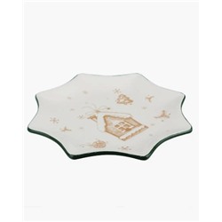 MILLIMI Пряничный домик Блюдо в форме звезды 25,5х2см, керамика