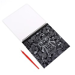 Гравюра блокнот - раскраска детская «Животные», 19×19 см