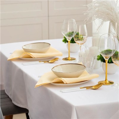 Набор салфеток «Этель» Shine, 45×45 см, с пропиткой ВГМО, 192 г/м², молочный