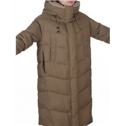 8867 KHAKI Пальто зимнее женское (200 гр. холлофайбер)