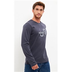 Лонгслив мужской с принтом P321-1001-781 темно-серый