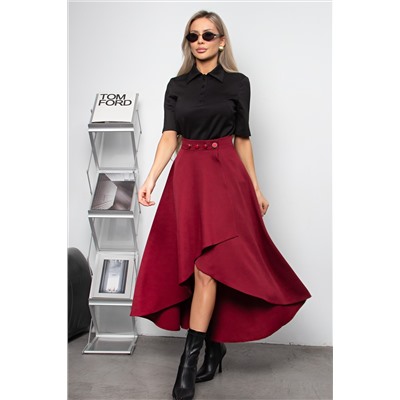 Юбка бордовая на запах Эмбер №1