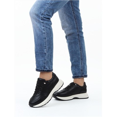 03-A970-1 BLACK Кроссовки женские (натуральная кожа)