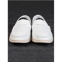 03-B417-1 WHITE Лоферы женские (натуральная кожа)