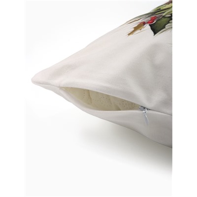 Наволочка декоративная новогодняя «Этель. Лошадь в венке», 40×40 см, велюр