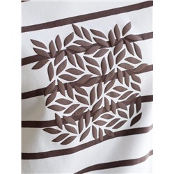 Лонгслив в полоску с принтом из премиального хлопка с эластаном