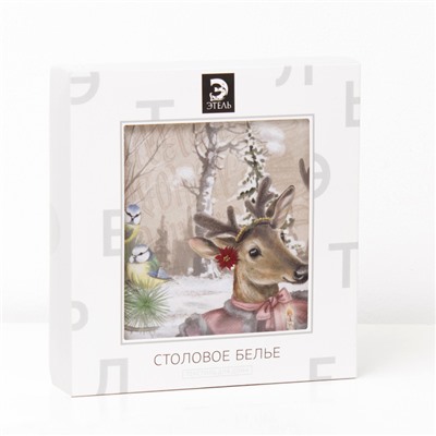 Скатерть новогодняя «Этель» Winter holidays, d=150 см ±3 см, с ГМВО, 100% хлопок, саржа 190 г/м²