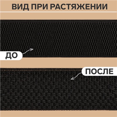 Резинка помочная, 40 мм, 10 м, чёрная