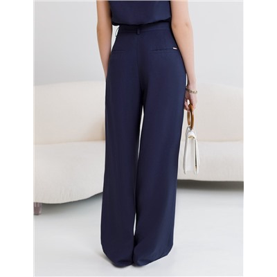 Брюки палаццо с защипами из плотного лиоцелла