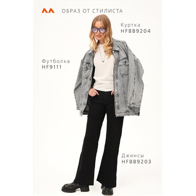 Женская удлиненная джинсовая куртка оверсайз Happyfox