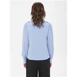 Блузка василькового цвета с длинными рукавами