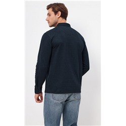 Футболка-поло мужская с длинным рукавом F321 -07-91 тёмно-зелёная