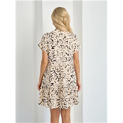 Платье короткое светло-бежевое с воланом