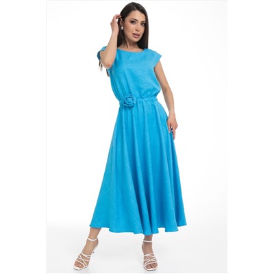 Платье длинное бирюзового цвета