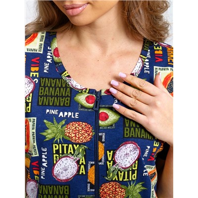 924 Халат "Тропики/синий"