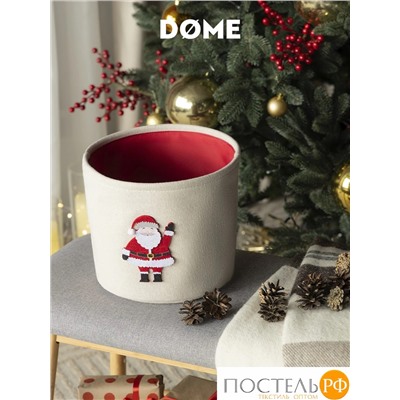 DOME ЮЛЕТИ беж/красн Корзина для хранения 25,5х20,5 см., 1 пр., полиэстер