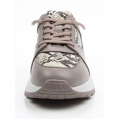 03-A847-11 GRAY/BROWN Кроссовки женские (натуральная кожа)