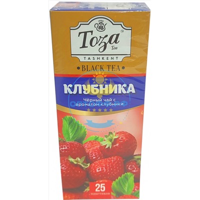 Чай Тоза черный с ароматом клубники 25 пакетиков (кор*24)