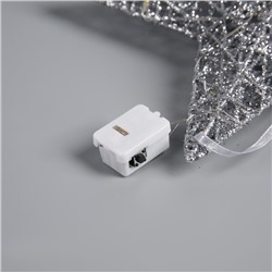 Подвеска световая "Звезда серебристая", 20х20х5 см, 10 LED, батарейки AG13х3 (в комплекте), свечение тёплое белое