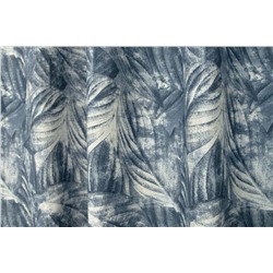 Шторы Gura, синий в листья (azul), 180*270 см (df-104138)