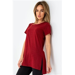 Женская удлиненная футболка с разрезами Happyfox