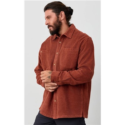 Рубашка вельвет F221-0470 terracotta