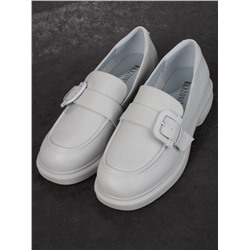 03-PDJ71-3 LT. GRAY Лоферы женские (натуральная кожа)