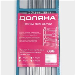 Полка для обуви Доляна, 4 яруса, 42×19×59 см, синяя