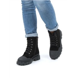 04-297-1M BLACK Ботинки зимние женские (натуральная замша, шерсть)