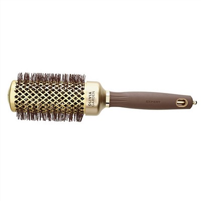 Olivia Garden Термобрашинг для укладки волос / Expert Blowout Shine Wavy Bristles Gold & Brown, 45 мм, коричневый