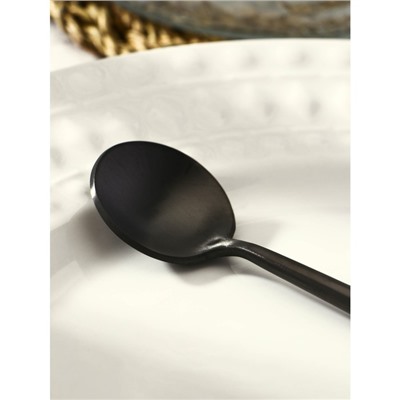 Ложка чайная Magistro «Фолк», длина 12.3 см, нержавеющая сталь, чёрная