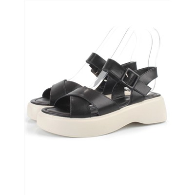 08-PEY256-2 BLACK Босоножки женские (натуральная кожа)