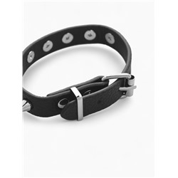 Браслет кожа «Хардкор» шипы, цвет чёрный в серебре