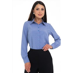 Рубашка сине-голубого цвета в горошек