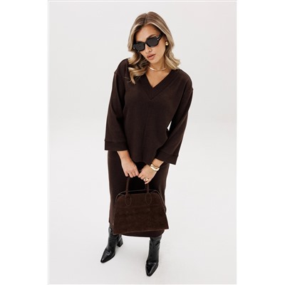 Костюм юбочный 5326 коричневый