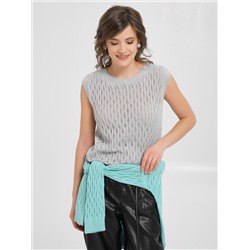 Джемпер светло-серый ажурной вязки