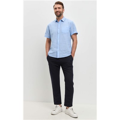 Брюки лен F211-0871 navy