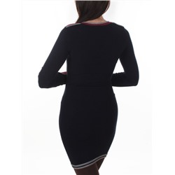 7424 DK. BLUE Платье женское (60% полиэстер,30% вискоза,10% эластан)