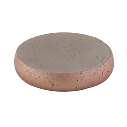 Мыльница Axentia Concrete круглая из керамики серая с позолотой, Ø 10,7 см